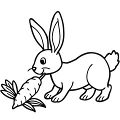 Rabbit line art coloring page 