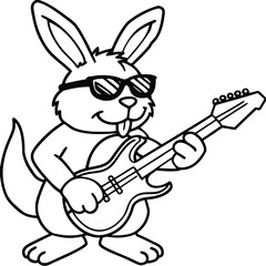 Rabbit line art coloring page 