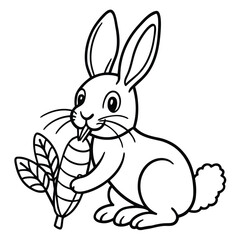 Rabbit line art coloring page 