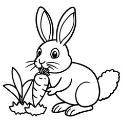 Rabbit line art coloring page 