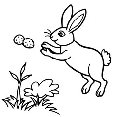 Rabbit line art coloring page 