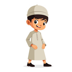 islamic kid vector cartoon draw