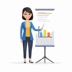 businesswomen with chart