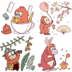 High-Quality Sumatran Orangutans Illustrations in Various Styles – SVG Bundle