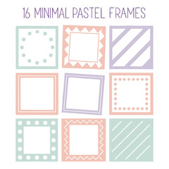 Pastel frames with geometric patterns dots