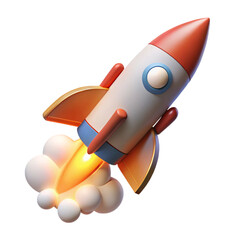 3D Shuttle Rocket Launch Concept with Successful Liftoff
