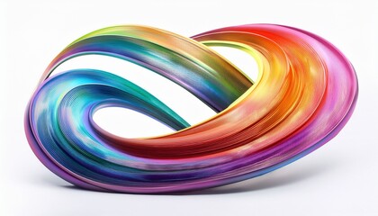 abstract colorful loop shape with gradient on white background