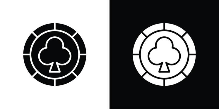 Poker chip icon. vector graphics pack.