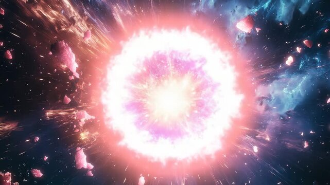 An energy core breaking apart pure light