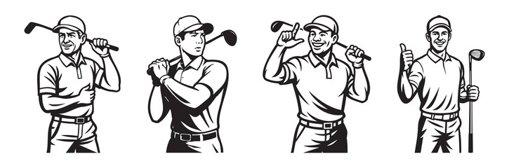 Golf Hand Gestures Vector Set - Communication & Signaling Icons