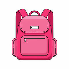 Pink backpack isolated on white background  