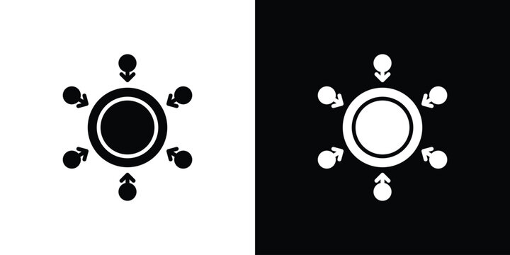 Centralized icon. vector graphics pack.