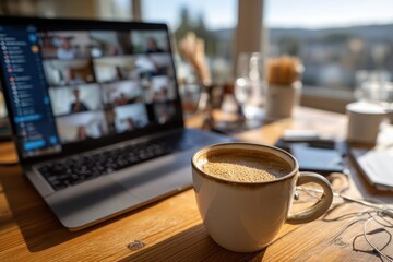 Virtual Meeting Coffee Break: Remote Work Lifestyle