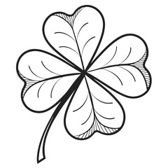 Fototapeta premium silhouette-shamrock-on-white-background
