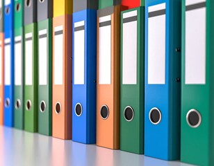Colorful file folders in a row