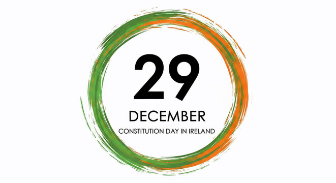 Constitution Day in Ireland, celebrated on December 29th. This design uses the Irish flag colors