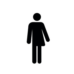 neutral gender icon, simple black symbol for toilet door