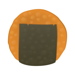 Rice Cracker Sign Emoji Icon Illustration. Japanese food Vector Symbol Emoticon Design Clip Art Sign Comic Style.