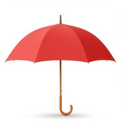 Red umbrella isolated on white background