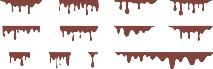 Melted chocolate drip vector illustration