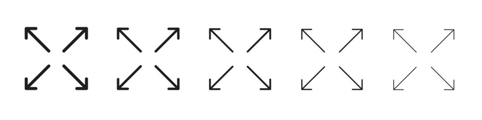 Expand arrows icon. Thin line illustration. outline drawing, Editable stroke