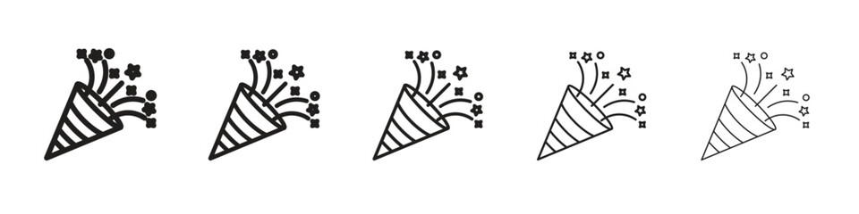 Confetti icon. Thin line illustration. outline drawing, Editable stroke