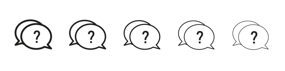 Comment question icon. Thin line illustration. outline drawing, Editable stroke