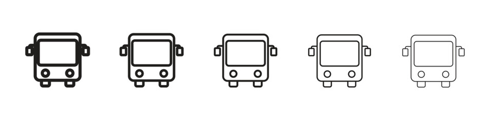 Bus icon. Thin line illustration. outline drawing, Editable stroke