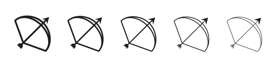 Bow arrow icon. Thin line illustration. outline drawing, Editable stroke