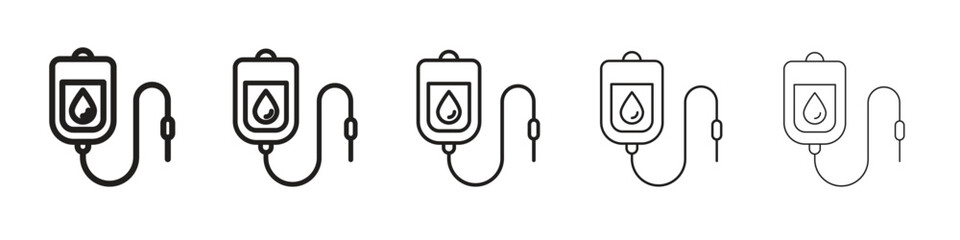 Blood transfusion icon. Thin line illustration. outline drawing, Editable stroke