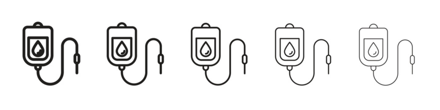 Blood transfusion icon. Thin line illustration. outline drawing, Editable stroke