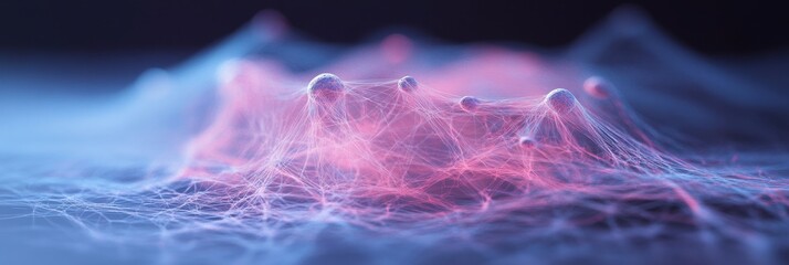 Futuristic blue and pink digital network concept for technology design