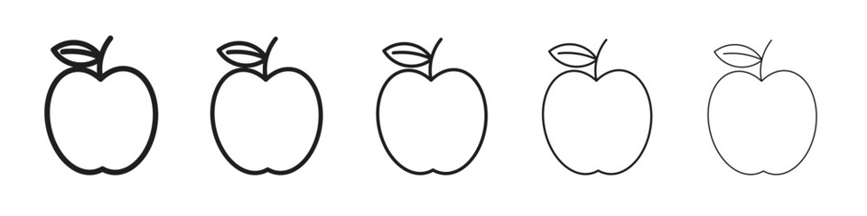 Apple icon. Thin line illustration. outline drawing, Editable stroke
