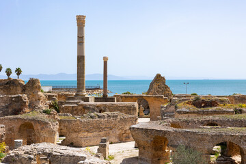 Ruins of Antonines thermal baths at Carthage. Tunisia, Africa