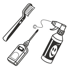 silhouette teeth cleaning editable stroke outline 
