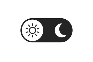 Fototapeta premium Day night switch vector icon. Light and dark mode toggle button. Sun and moon symbol for user interface design. On off concept for website and mobile app gadget screen.