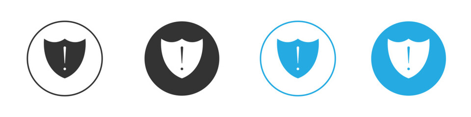 Shield exclamation icon design Concept collection for UI UX