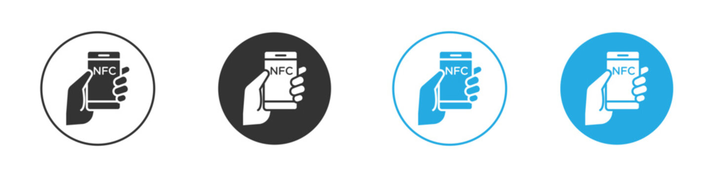 NFC communication icon design Concept collection for UI UX