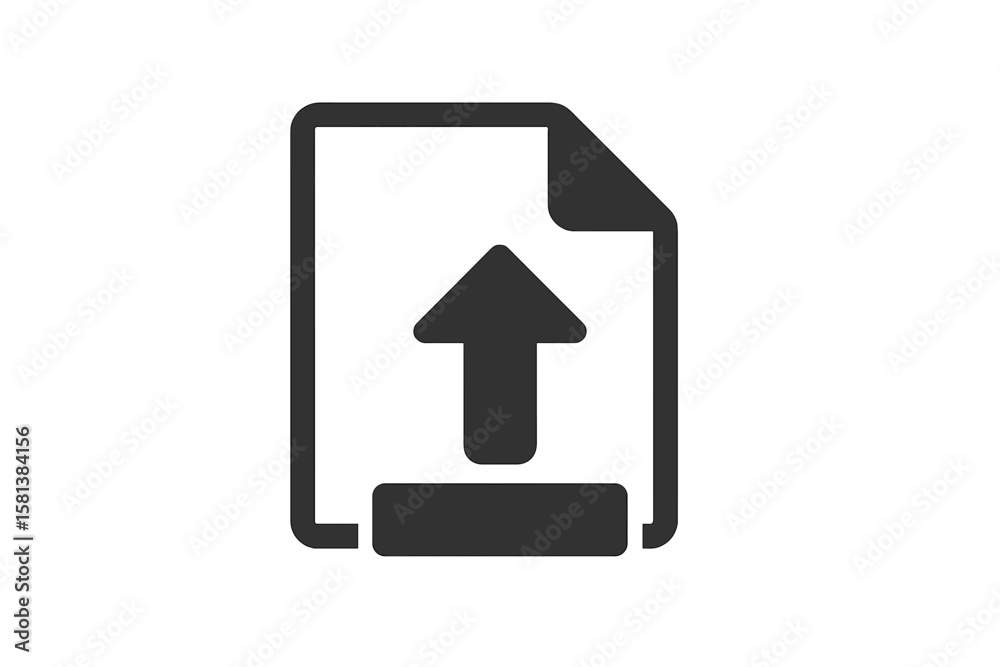 Poster upload document icon, file uploading flat design, share and send document, file synchronization, upl