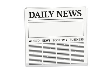 Vector mock up of a daily newspaper template with copy space. World news, economy, and business headlines. Article information journal for press, publication media bulletin.