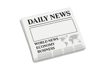 Vector mock up daily newspaper template with copy space for headlines. World news, economy, business article. Tabloid press media illustration for information and communication.