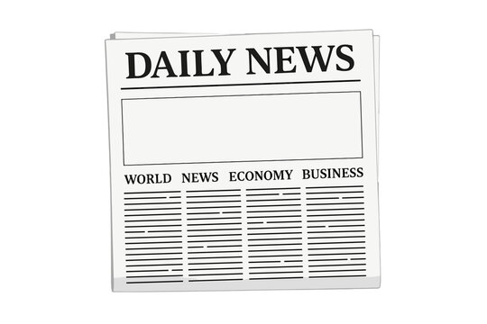 Vector mock up of a daily newspaper template with copy space. World news, economy, and business headlines. Article information journal for press, publication media bulletin.