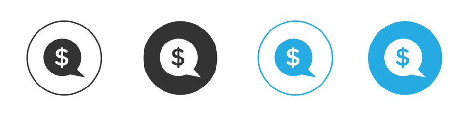 Obraz premium Comment dollar icon design Concept collection for UI UX