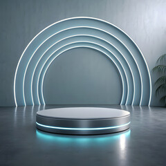 futuristic product display scene featuring a sleek