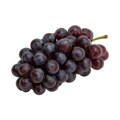 Fototapeta premium A fresh bunch of ripe red grapes with a green stem isolated on transparent background