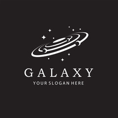 white space galaxy icon isolated on black background © Alexkava