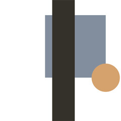 Minimal Abstract Shapes with Mid Century Boho Color Palette