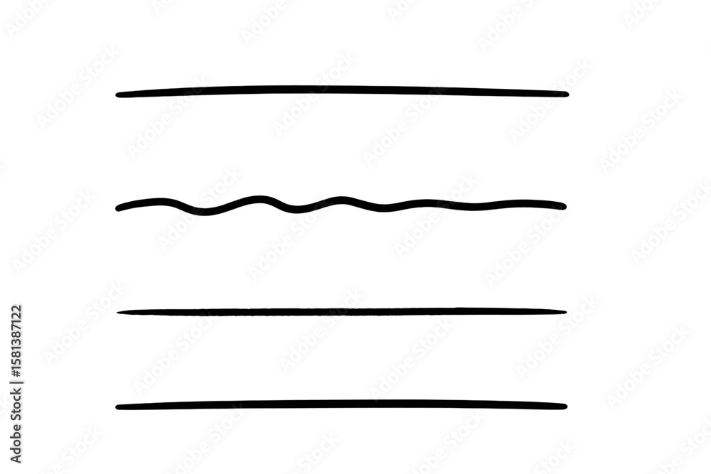 Fototapete hand drawn underline set. black vector strokes for text highlighting. doodle marker lines collection
