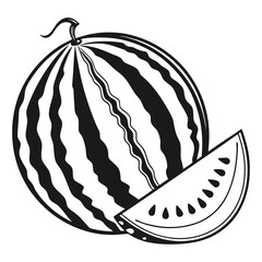 silhouette watermelon on white background