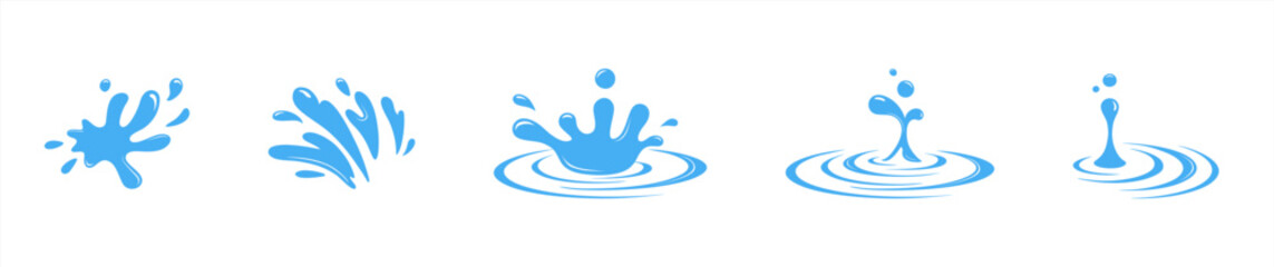 Fresh dynamic flow Water wave splash water drop icon vector illustration design template, vector 10 eps.
